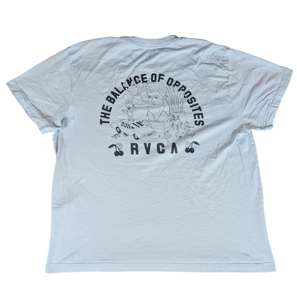 RVCA T Shirt Mens XL Light Blue Luke Pelletier Balance of Opposites Excellent
